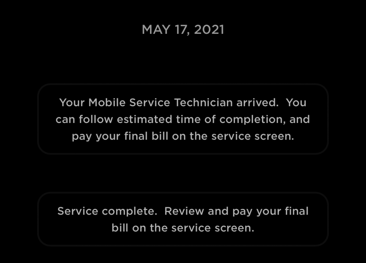 My First Tesla Mobile Service